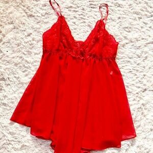 Red Hot Sexy Lace BabyDoll Lingerie Womens M Slip Dress Madam Mysterious Spicy